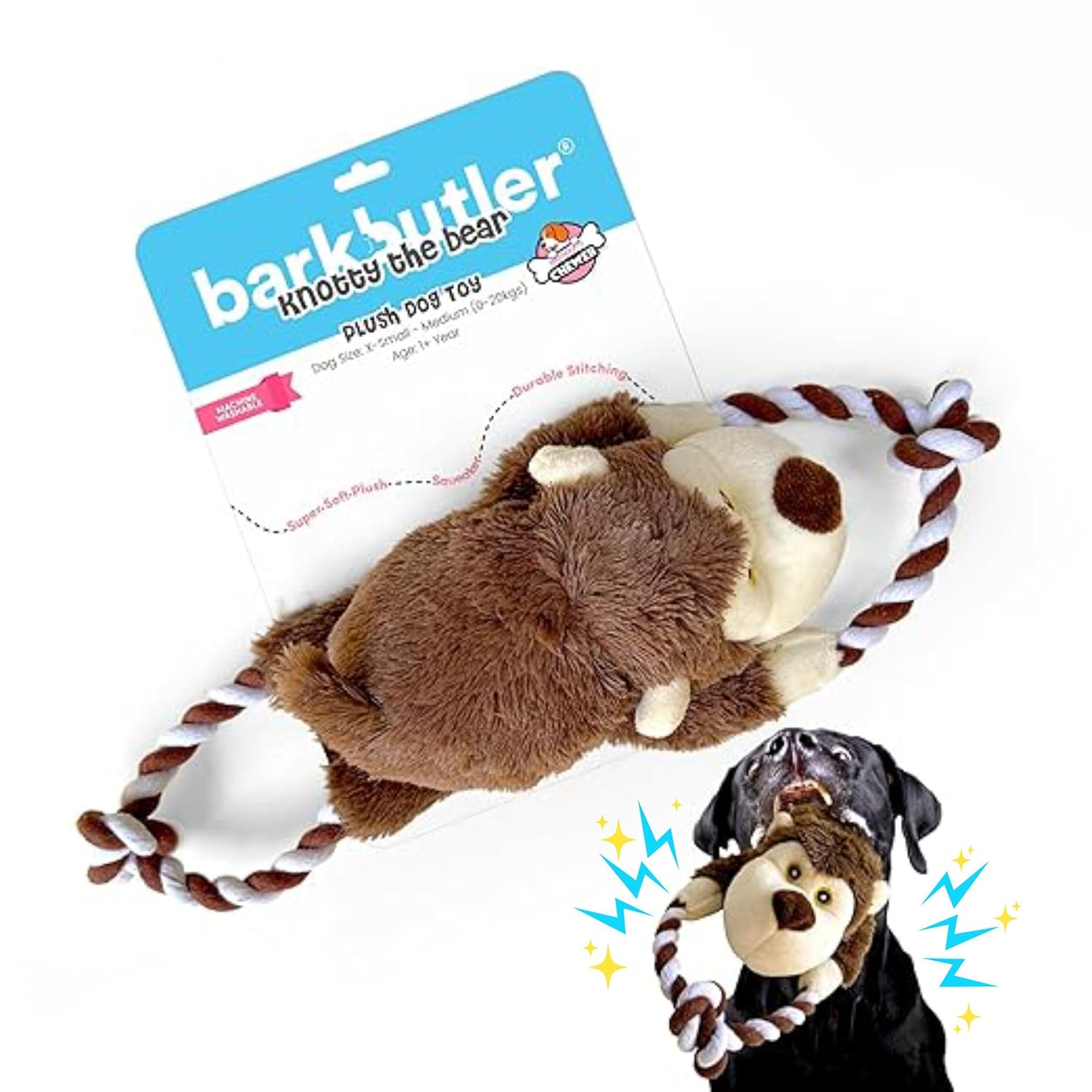 Brown Plush Dog Toy with Squeaker